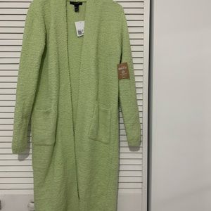 NWT Forever 21 Green Long Sweater Duster Size